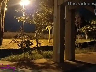 Gorgeous woman enjoying outdoor interracial encounter with big cock