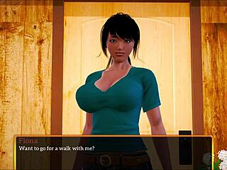 In my new family, the teen shows off her big tits during a game