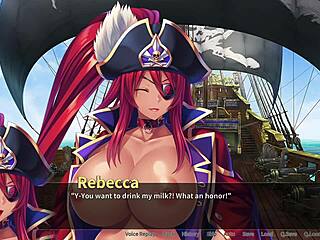 pirate-booty rebecca faces wild bukkake in buccaneer anime scene 6