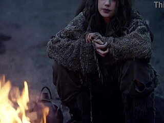 What if fantasy baremaidens reveal the campire in a solo cosplay with costumes and big ass focus