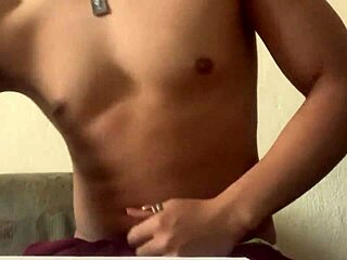 Maluma shows off his chubby athletic cock while doing homework in solo fat fitness session