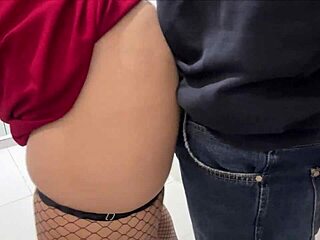 Office bathroom bang with a tall, curvy secretary