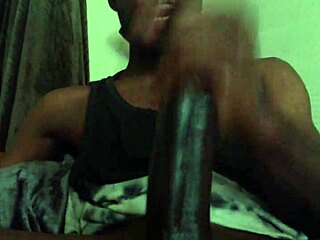 Massive Black Cock Gets Close-Up Stroking in Intense Solo Session