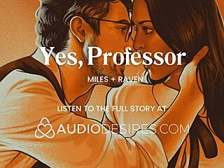 Naughty student distracts professor after class