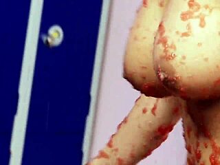 romana ryder and tammie lee get into an intriguing jelly fight with some playful touches