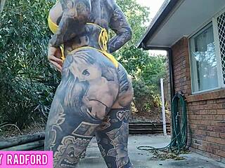 Cute Melody Radford twerks in a micro bikini, slapping her big ass for leaked nudes