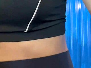 hot chick getting pussy trained in packed bathroom!