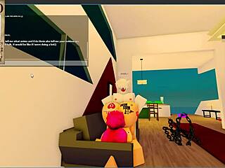 Fucking a nasty human in my yacht Roblox condo RP with monster cock