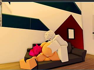 Fucking a nasty human in my yacht Roblox condo RP with monster cock