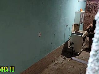 latina with big tits gets creampie and cum on ass from neighbor's blowjob