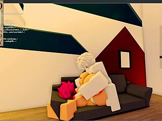 Fucking a nasty human in my yacht Roblox condo RP with monster cock