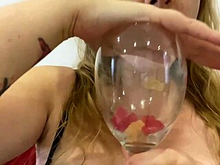 swallow gummy bears vore fetish with tattoo mature fat dirty talk milf curvy 😋