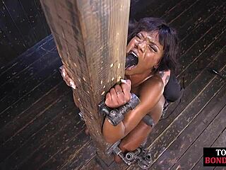 Black BDSM Slave Bound for Intense Foot Domination