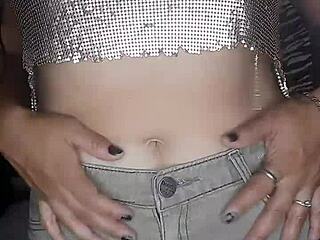 Karely's pink thong in group dildo anal orgy with European MILF