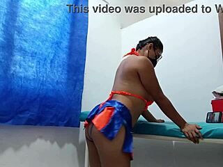 my stepdaughter wiggles her ass with a plug inside, looking so cute and kinky