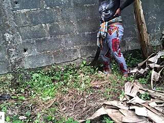 Horny farm girl gets pounded doggy on her land