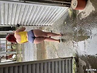 Wow, this brazilian maid's ass is stunning!