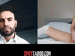 i'm so horny for this naughty video call with stepdad