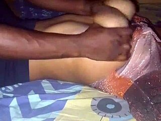 massaging my girlfriend's big boobs in see through bra