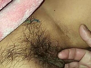 Wife's hairy beaver gets intense attention from brunette