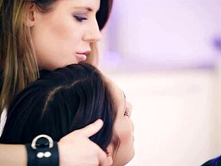 Pretty little 18+ playthings engage in soft teasing with european features