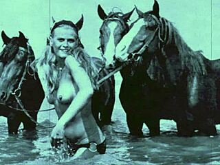 Vintage Pussy and Pooch in Retro Outdoor Scene