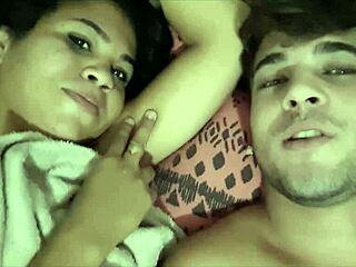 Young alerquina with big tits orgasms from oral and big cock outdoors.