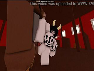 Wow, Cow Girl Riding and Getting Fucked by Bull!