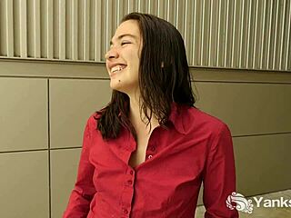 Cute lilith reaches climax masturbating her hairless pussy in bathroom solo