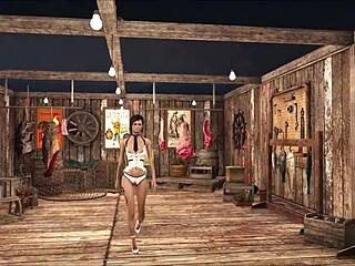 Slutty Teen Brunette Teases in Sexy Fallout Fashion