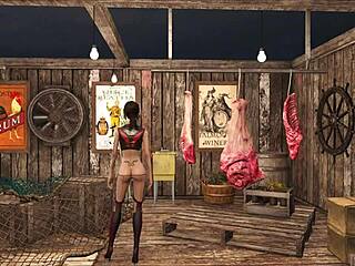 Slutty Teen Brunette Teases in Sexy Fallout Fashion