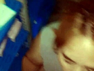 Amateur Blowjob and Standing Sex in Warehouse