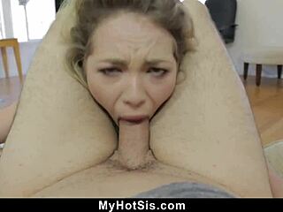 in this taboo roleplay, the step brother couldn't resist pounding his hot step sister in doggystyle.