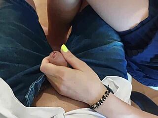 feeling intense pleasure during classroom handjob leading to huge cumshot