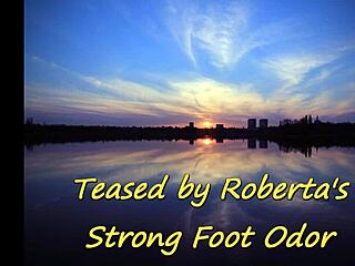 Roberta's strong foot odor teasing me so much!