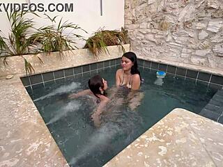 Two Women in Public Pool