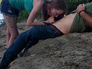 Hey, dawn dawson is sucking that monster cock in public with deepthroat and handjob action!