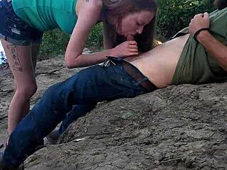 Hey, dawn dawson is sucking that monster cock in public with deepthroat and handjob action!