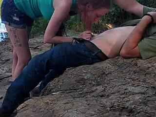 Hey, dawn dawson is sucking that monster cock in public with deepthroat and handjob action!