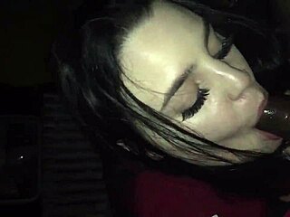 this amateur 19yr old spanish girl deepthroats big black cock in the hood