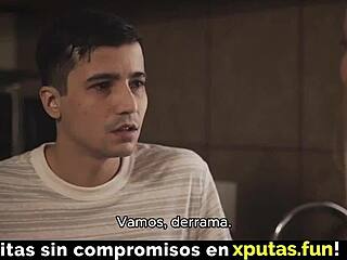 hot blonde stepmom craves taboo family sex with spanish sub in wild creampie scene