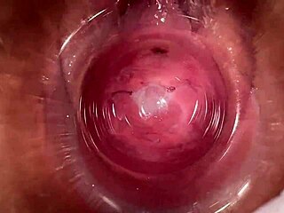 camera goes deep inside mias tight creamy pussy for close-up view