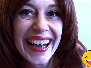 Horny fetish queen passionately licks and teases with her tongue intensely.