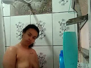 Wow! Hot Latina Showers, Exposing Her Wet Pussy!