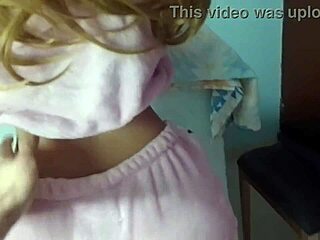 Linda, the beautiful latina stepdaughter, enjoys me cumming in her huge ass during homemade fetish session.