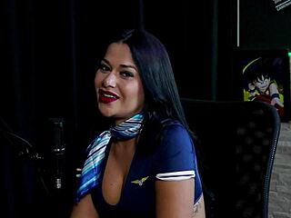 Morena gostosa faz stripper mostra os lindos peitos depois de falar que não gosta da exposição e sobre ficar com famoso - tifany rocha swing cast watch on sheer red!