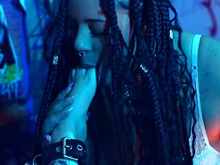 Exploring lesbian strap-on play with foot tickling fetish and toe sucking moments.