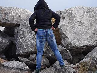 milf pissing in the sea with her hairy pussy loving outdoor pees in this dirty amateur compilation 😈💦