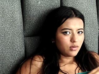 Latina caught masturbating gets POV creampie fuck.