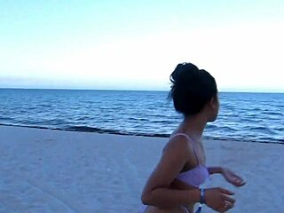 18-Year-Old Violet Rae in Interracial Threesome with Sarah Lace on South Beach